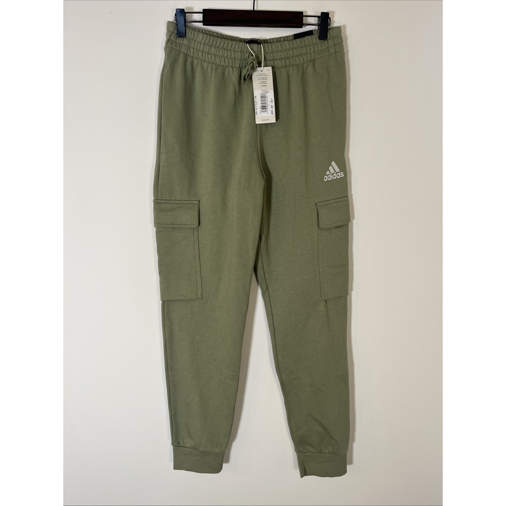 NWT Adidas Mens Regular‎ Fit Tapered Leg Fleece Sweat Pants Small Pockets